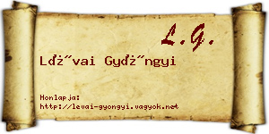 Lévai Gyöngyi névjegykártya